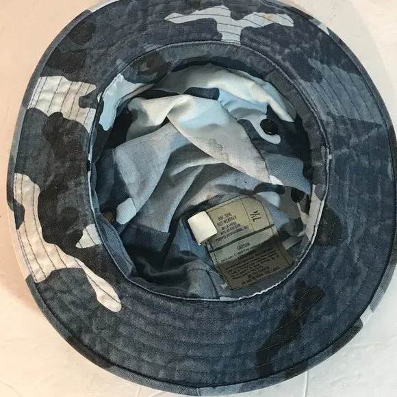 Military Blue Camo Camouflage Cap Bucket Hat - Picture 4 of 6